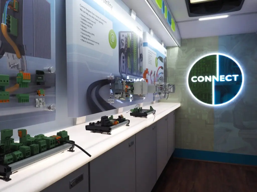 Phoenix Contact Van Refurbishment Exhibit Studios mobile marketing vehicle interior