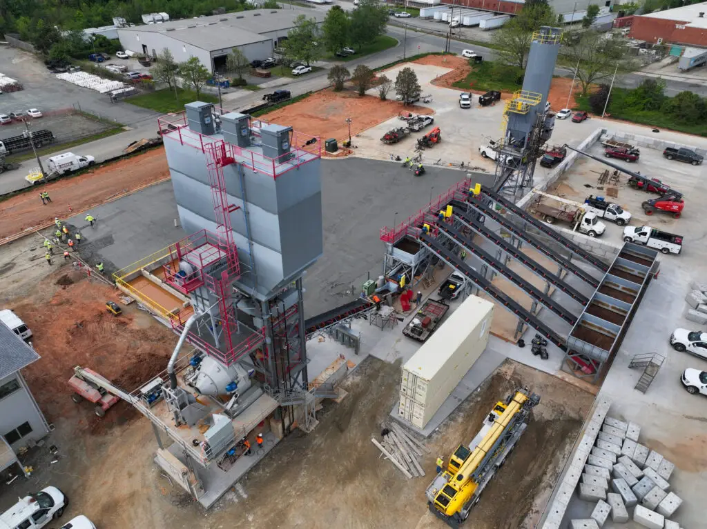 Where Concrete Meets Creativity Exhibit Studios Custom Booth Services Treyco Manufacturing Drone Photography