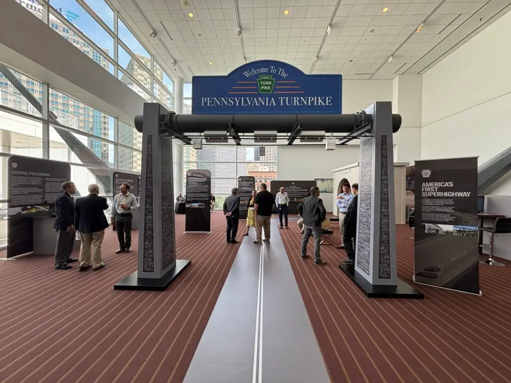 PA Turnpike Infrastructure Project Showcased with Custom Booth Exhibit Studios Custom Booth Services PA Turnpike Infrastructure Project Exhibit Display