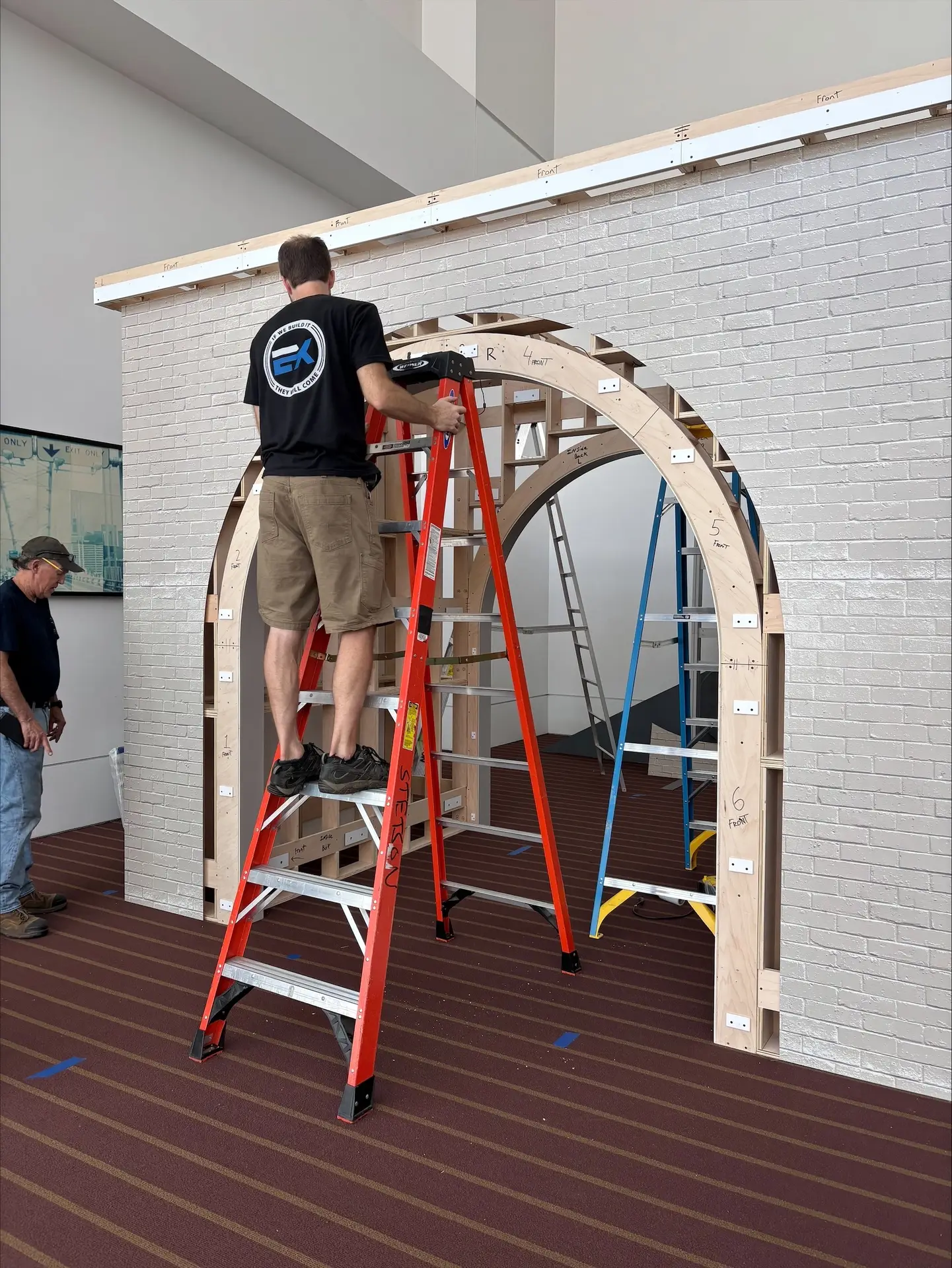 Exhibit Studios Team Installing PA Turnpike Display