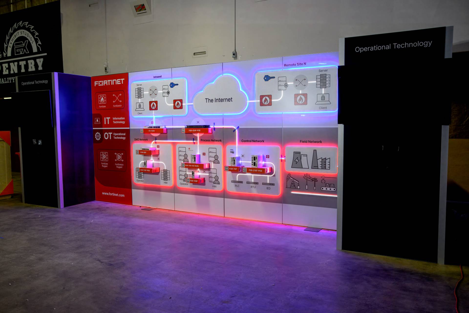 trade show booth for Fortinet