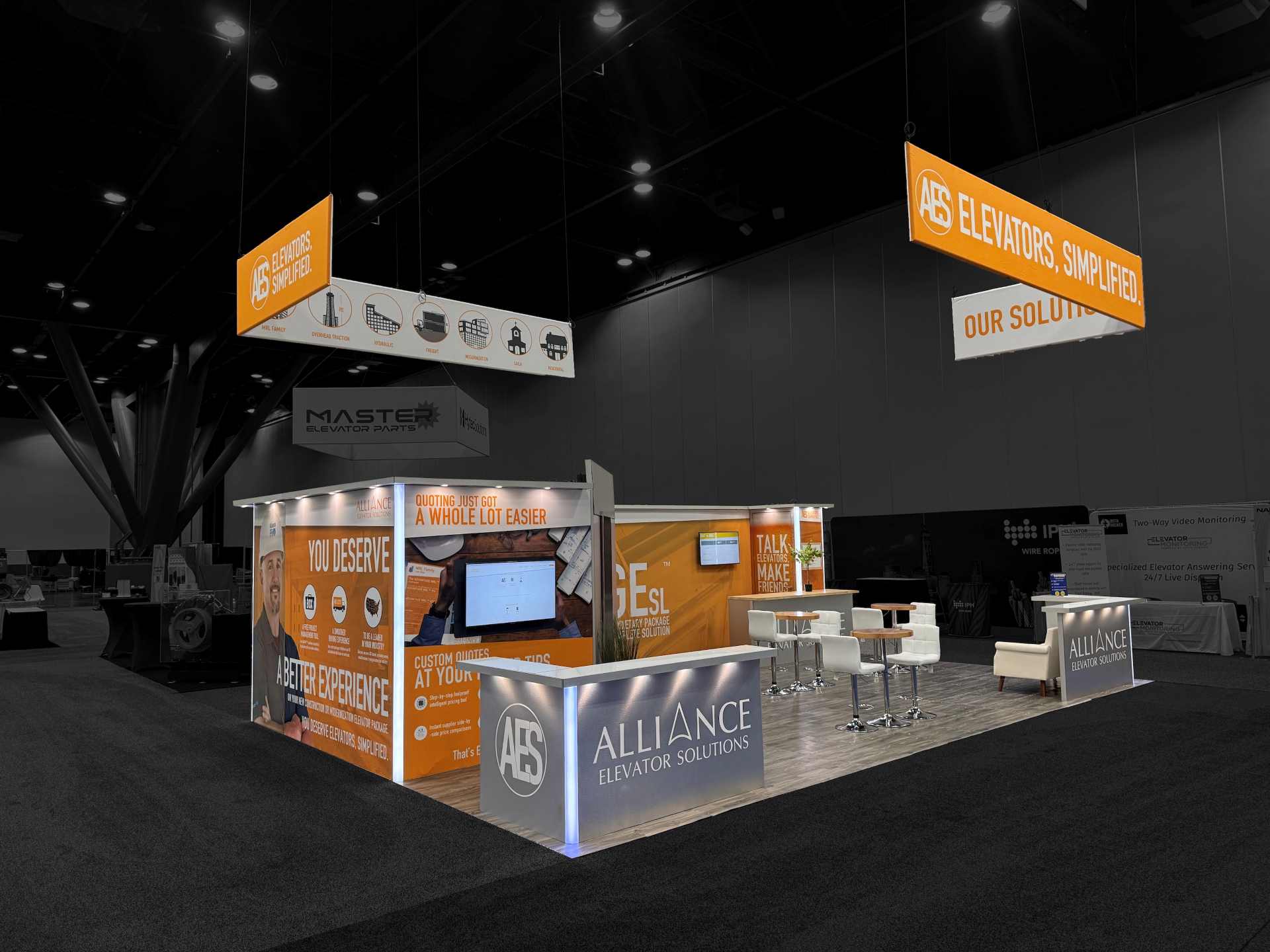 trade show booth for Alliance Elevator Solutions