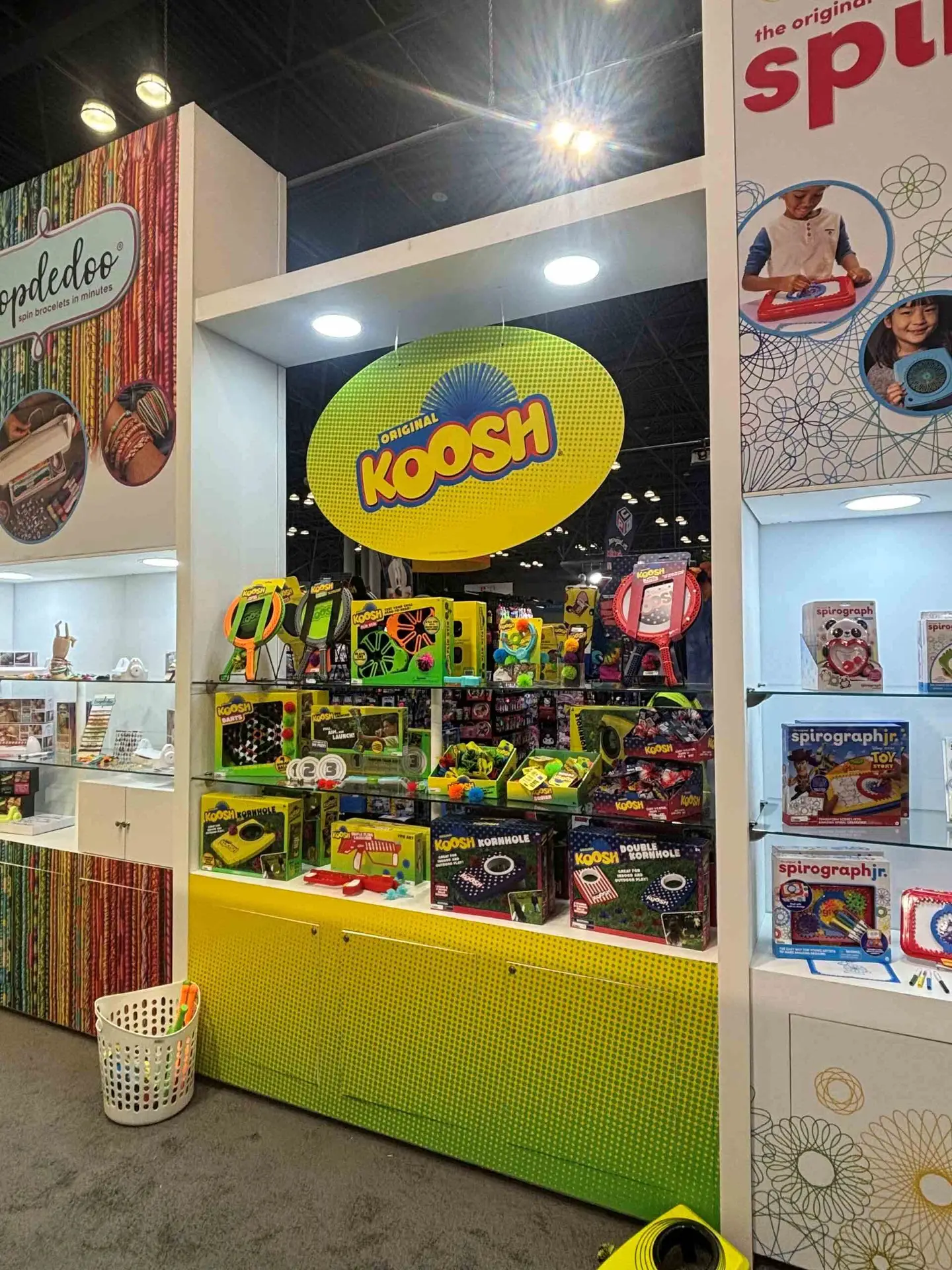 PlayMonster's Koosh Ball wall at the Toy Fair