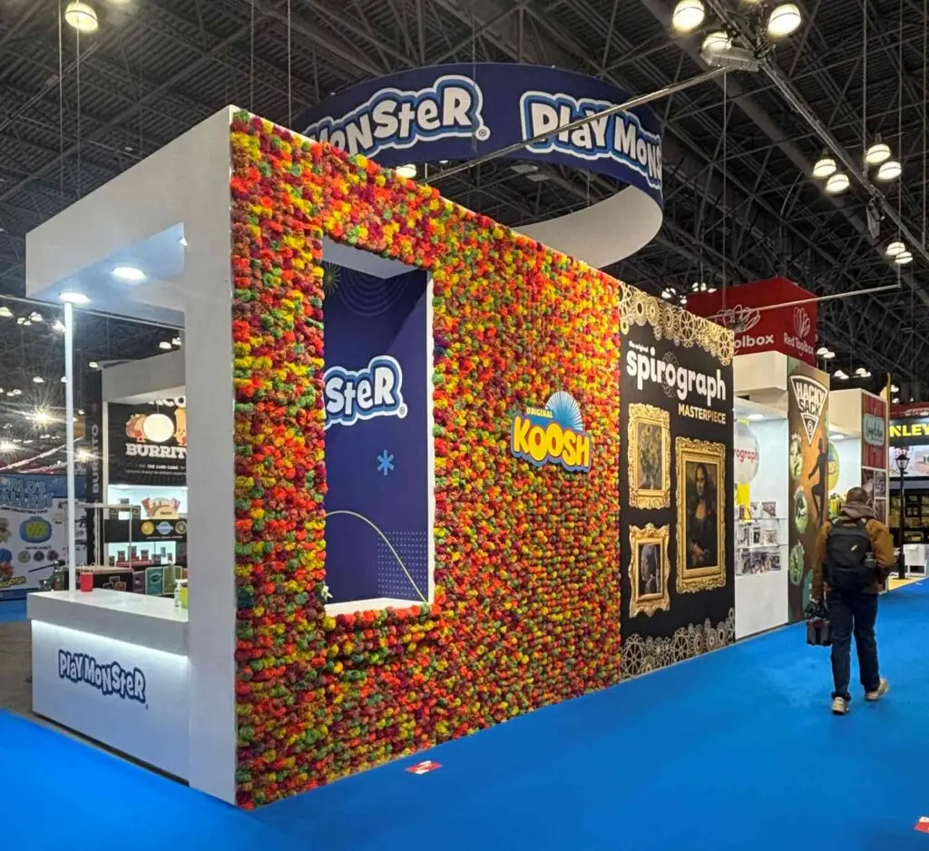 trade show booth for PlayMonster at Toy Fair 2026